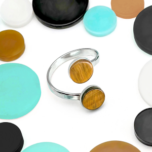 Bague 2 cabochons fred oeil de tigre 0 0 900