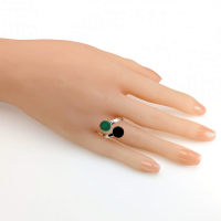Bague 2 cabochons fred onyx agate verte 3 0 900