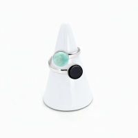 Bague 2 cabochons fred onyx amazonite 2 0 900