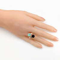 Bague 2 cabochons fred onyx amazonite 3 0 900