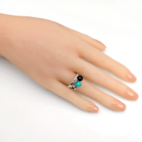 Bague rainbow onyx turquoise agate veinee 2 0 900