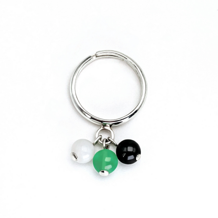 Bague RAINBOW pierre de lune, aventurine, onyx