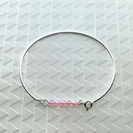 bracelet  Lou rose opaline