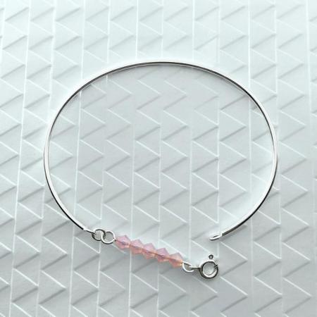 Bracelet jonc lou rose opaline 5