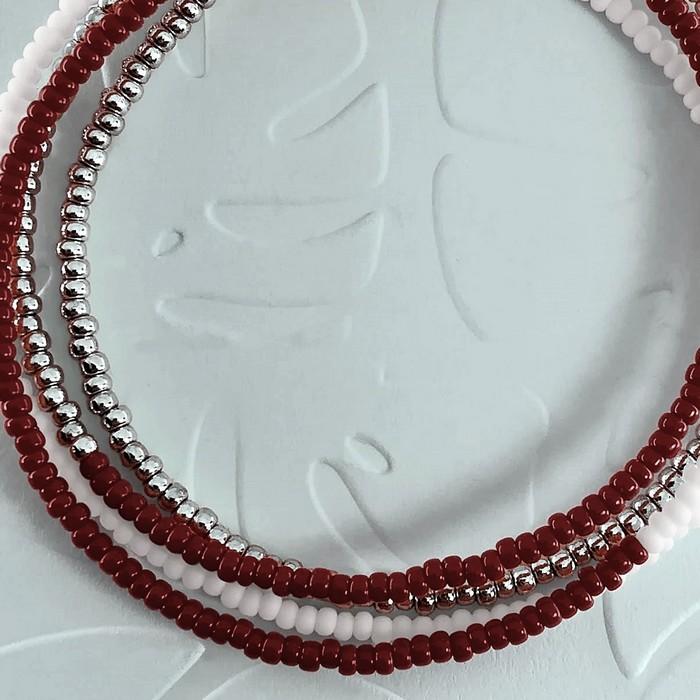 Bracelet wrap diego rouge bordeaux 3 0 700