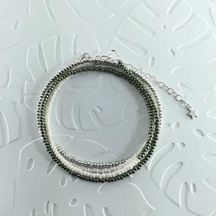 Bracelet wrap diego vert kaki metal 0 0 700