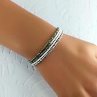 Bracelet wrap diego vert kaki metal 1 0 700