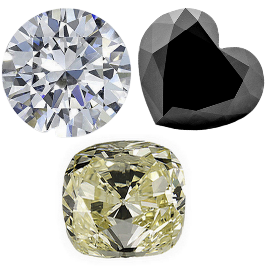 diamant blanc, diamant fancy et diamant noir