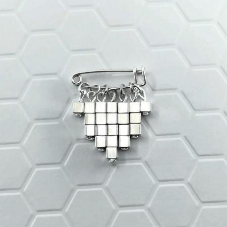 Epingle cubic argent 3