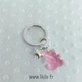 Porte cles teddy rose 5
