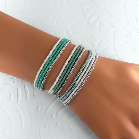 Bracelets wrap/collier Diego les bleus marins