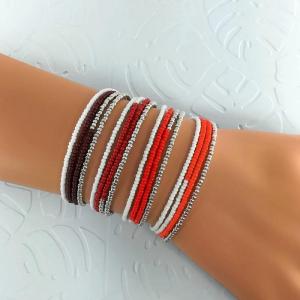 Bracelets wrap/collier Diego les rouges